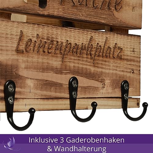 CHICCIE Leinenparkplatz Personalisierte Garderobe für Leinen 22x20x15cm Geflammt