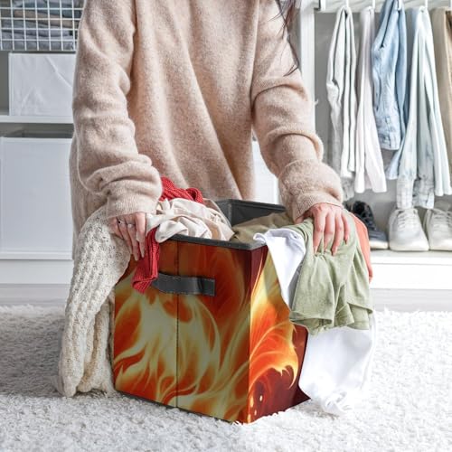 Bacs de rangement pliables fleurs de feu pour optimiser vos placards de chambre - 7