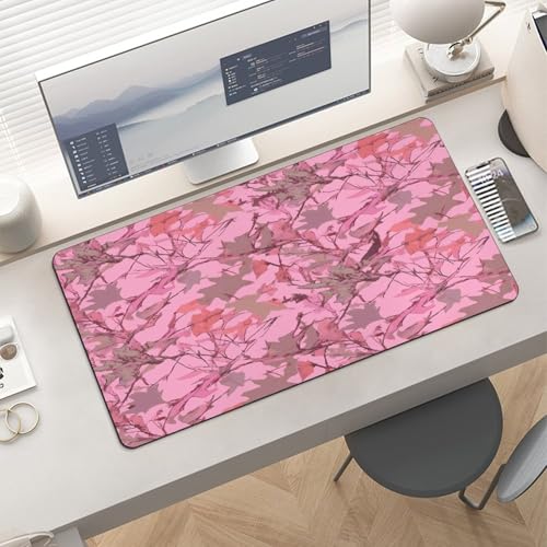 Pink Leaves Camo Desk Pad Large 12"x24" miniatura 6