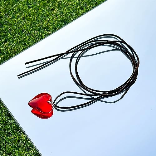 Heart Necklace for Women Adjustable Velvet Chain Love Red Pendant choker necklace Trendy Jewelry4