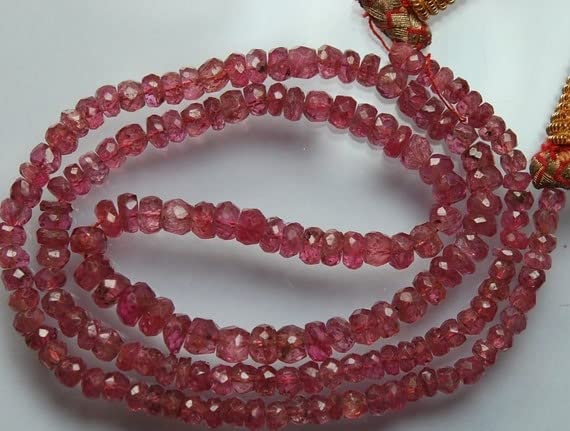 Spinel rose rondelles facettées 3.5mm de qualité rare pour bijoux haut de gamme