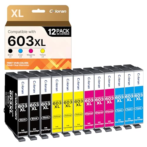 Coloran 603XL Cartucce Compatibili per Epson 603 XL Multipack per Expression Home XP-2100 XP-4100 XP -2150 XP-3100 XP-3150 XP-3105 WF-2810 WF-2820 WF-2830 (3 Nero, 3 Ciano, 3 Magenta, 3 Giallo)