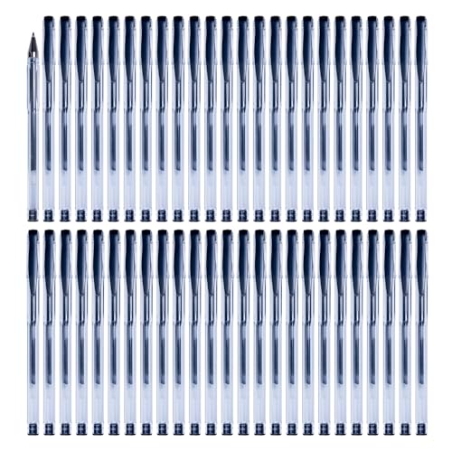 OFFICER PRODUCTS Gelkugelschreiber Kugelschreiber / 50 Stück (50er Pack) /Geltinte Farbe: Schwarz/Kugeldurchmesser: 0 5 mm/GelschreiberGelstifte/Wasserfeste und Nicht Verblassende Tinte
