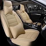 e38 airbag  Qiaodi Auto sitzbezüge Luxus Vordersitze Leder 2 Sitzauflagen Passend für BMW 7 Series E38 E65 E66 F01 750i 760i 730Li 740Li 750Li 760Li, Kompatibel mit Airbag (Beige)
