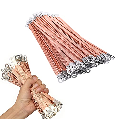 Tresse de Masse pour Le Moteur, Auto Tresse de Masse, 30 Pièces Masse en Cuivre, Tresse Câble de Masse Pôle Négatif, Masse Cuivre Câble, Bande de Masse (2.5mm²20cm)