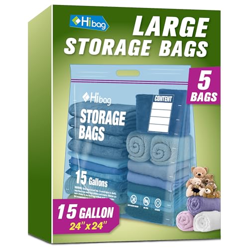 15 Gallon Extra Large Storage Bags Jumbo Zipper Bags