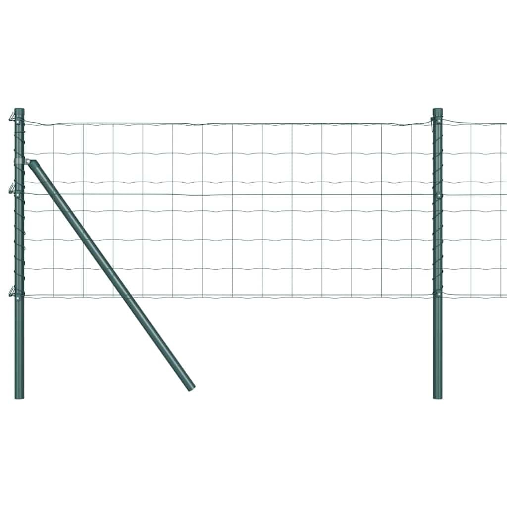 Outdoor Fence Panel Green 0.4 x 50 m Steel PVC Garden Boundary Weather Resistant Customizable Setup with Posts Hardware Kit