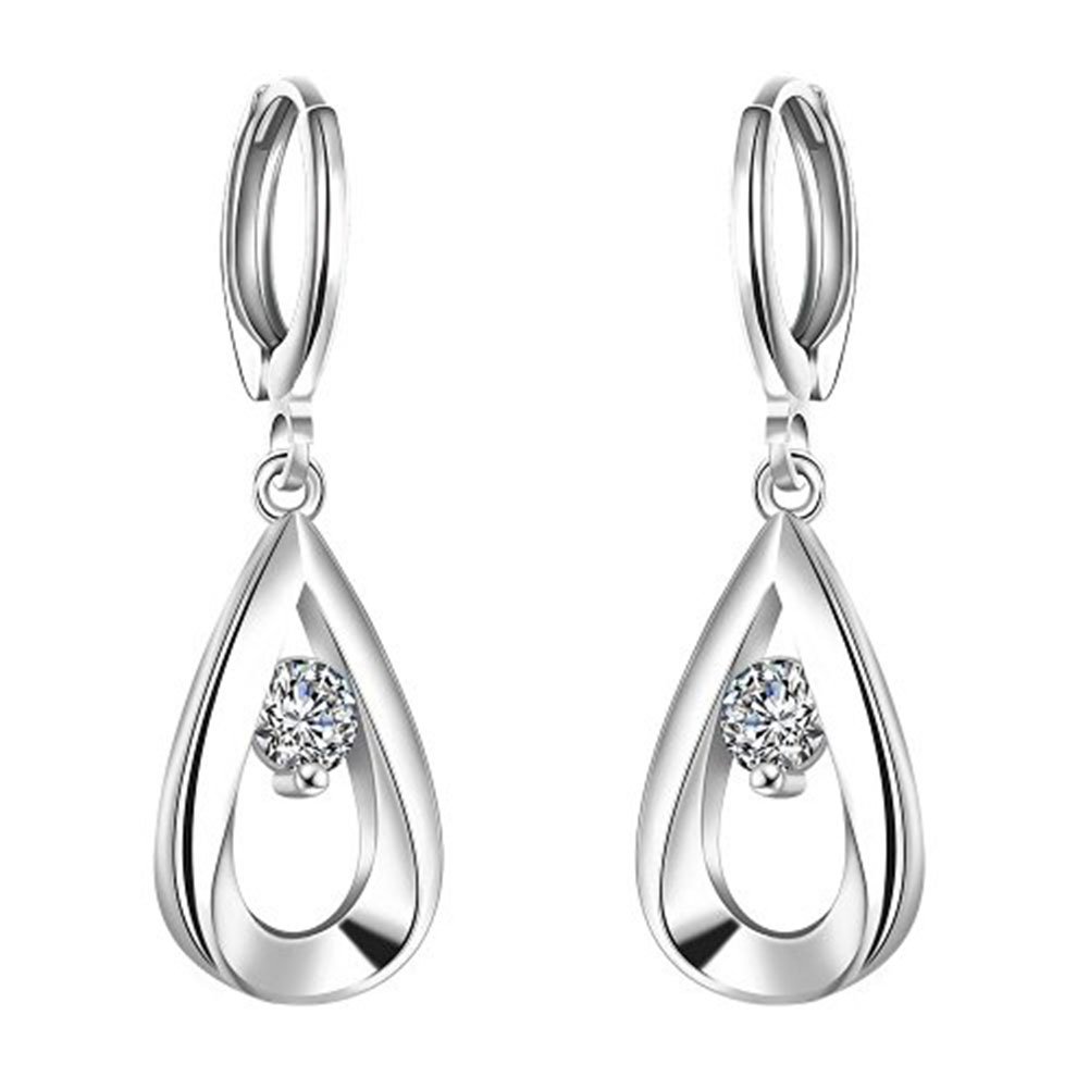 Fajewellery 925 Silber Plattierte Tropfen Creolen Wassertrop