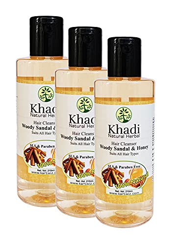 Kartwiz Herbal Woody Sandal And Honey SLS & Paraben Free Shampoo For Beautiful and Strong Hairs ||210ML||Pack Of 3