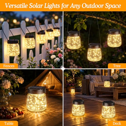 BUCASA Small Solar Lanterns Outdoor Waterproof Hanging Solar Lights - image 6