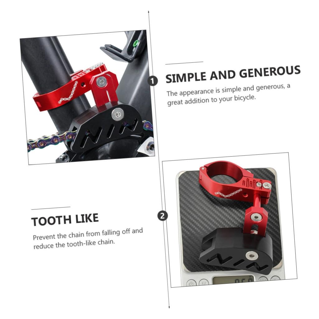TOYANDONA Guida Catena Bici Stabilizzatore Rosso Lega di Alluminio | Pom, Previene la Caduta della Catena, per Deragliatore Anteriore e Disco Singolo