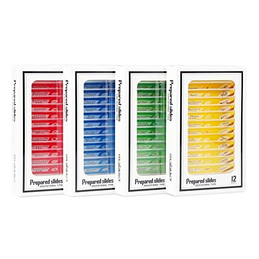 48 Pack Microscope Slide Collection of Insect Animal and Plant Specimens for Basic Biology Education and Science Exhibition Projects for Kids & Students