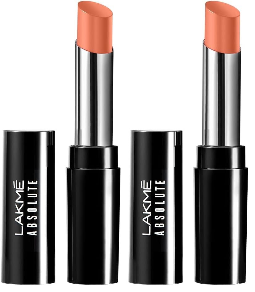 Image of Lakme Absolute Skin Dew Satin Lipstick 104 Nude Flair (Pack of 2)