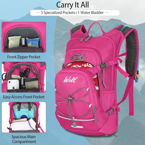 Image of WOLT Hydration Backpack 18L Hiking Water Backpack with 2L Water Bladder for Men Women, Hydration Pack for Running Cycling Biking and Climbing