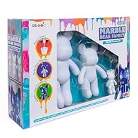 abeec Marble Bear Family Pouring Kit – Creative Paint Set for Kids Age 5+ – Make & Decorate 3 Bears with 9 Acrylic Paints – Fun Arts & Crafts Gift for Children