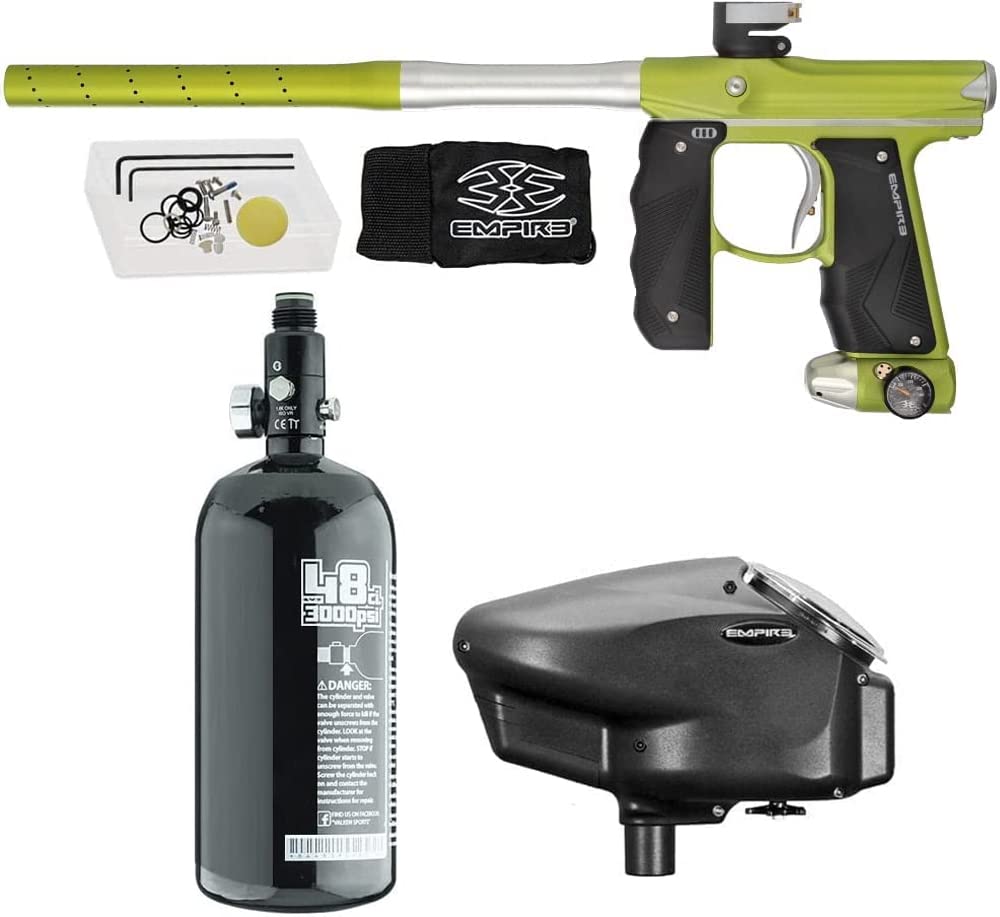 Empire Mini GS Electronic Paintball Gun Marker w/ 48/3000 HPA Paintball Tank &amp; Empire Halo Too Electronic Paintball Loader Combo