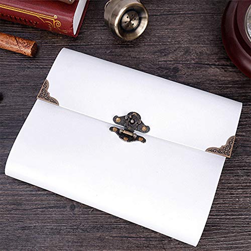 Ufamiluk Scrapbook Album DIY Leder Fotoalben Buch Selbstklebend Foto Album für Hochzeitstag Geschenke 23.5cm x 25cm, Weiß-60 Seiten Cover