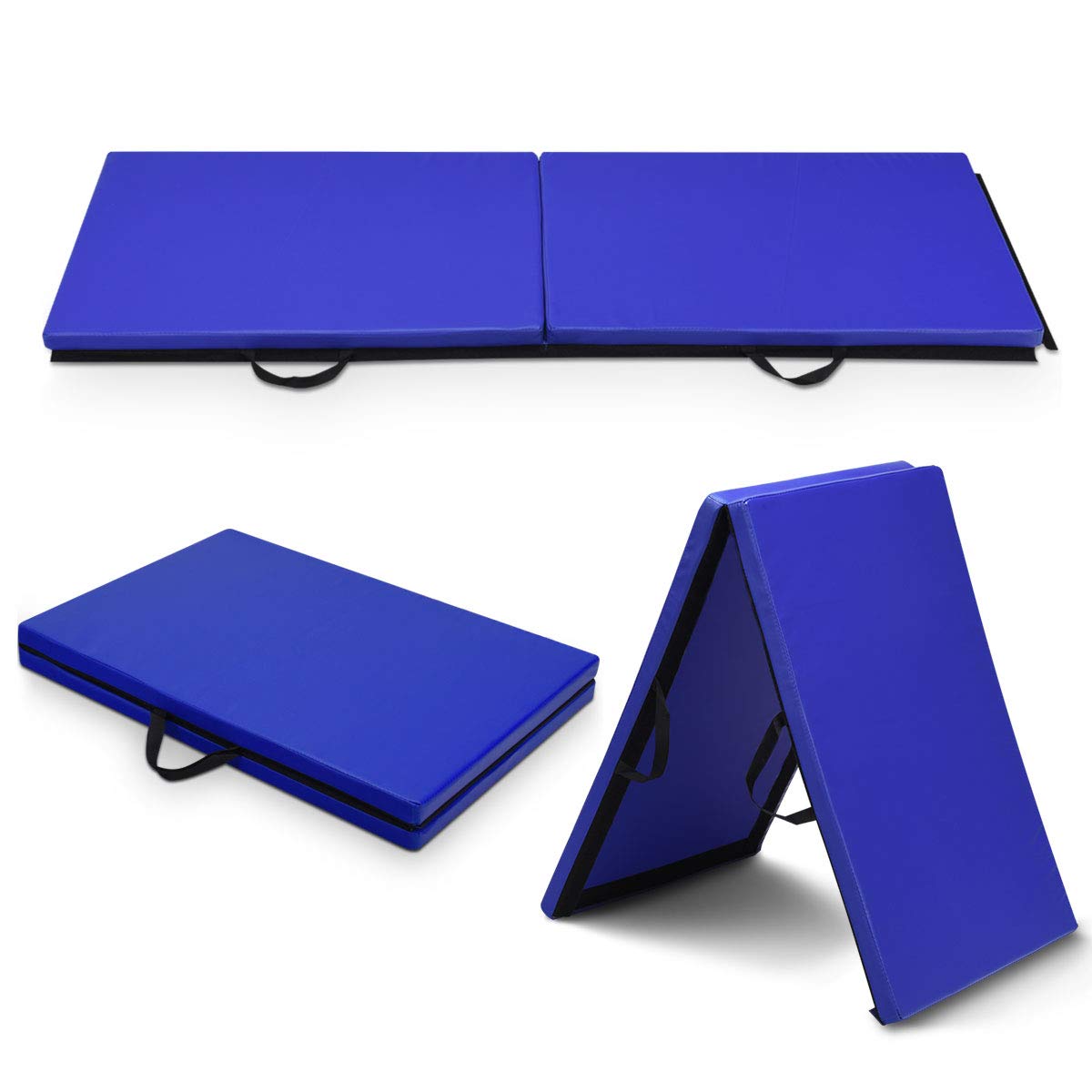 DREAMADE Klappbare Weichbodenmatte, Gymnastikmatte Yogamatte 180x60x4cm, Fitnessmatte Turnmatte mit Klettverschluss und 2 Griff, Sportmatte Trainingsmatte für Zuhause Fitnessstudio