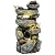 Autodaya 31.5" H Multi-Tier Rock Outdoor Water Fountain with LED Lights and Pump, Garden Fountain Waterfall for Patio, Porch, or Yard