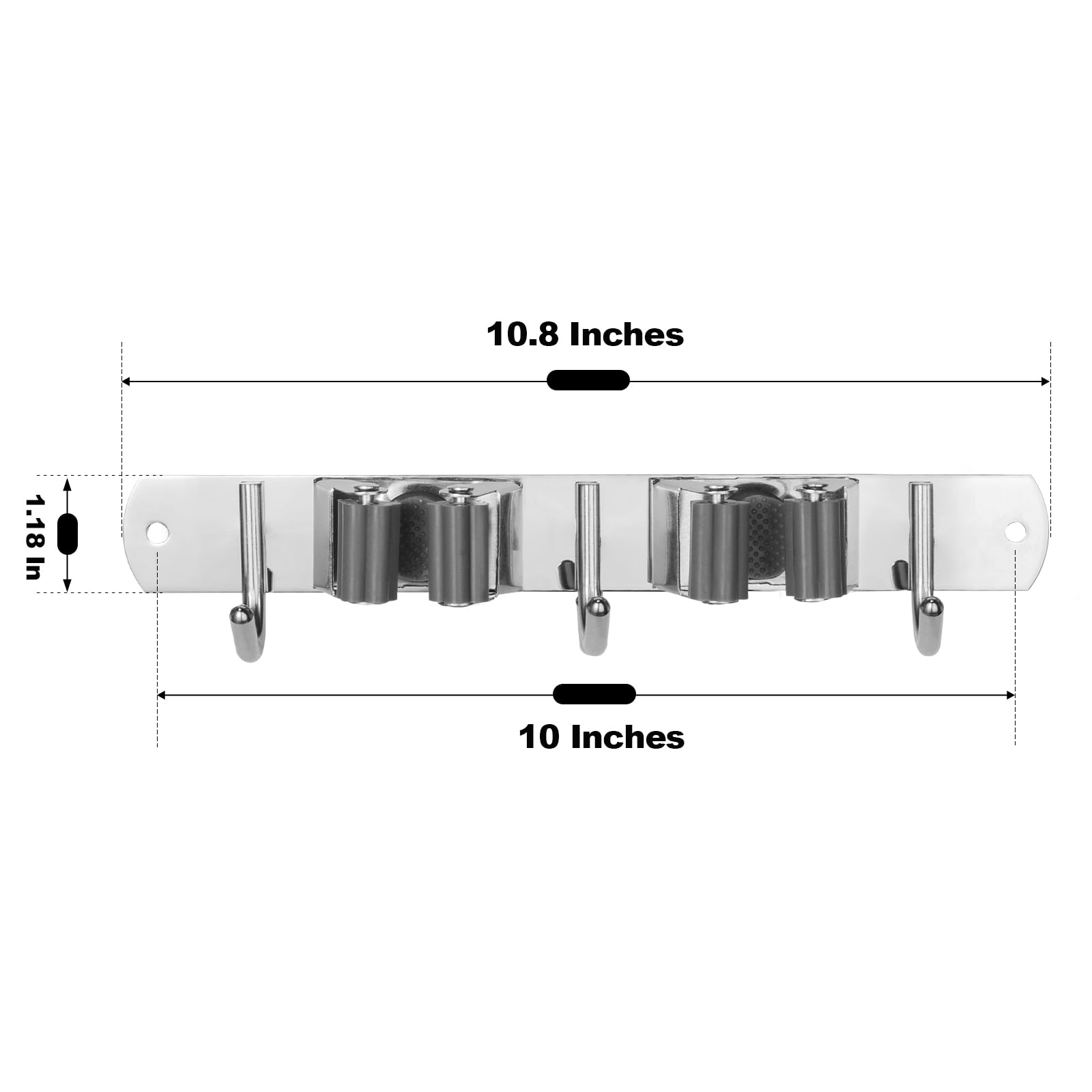 voze 2 estantes y 3 ganchos para fregona y escoba, soporte de pared, autoadhesivo resistente, organizador de escobas, estantes de almacenamiento para cocina, jardín, lavandería, garaje