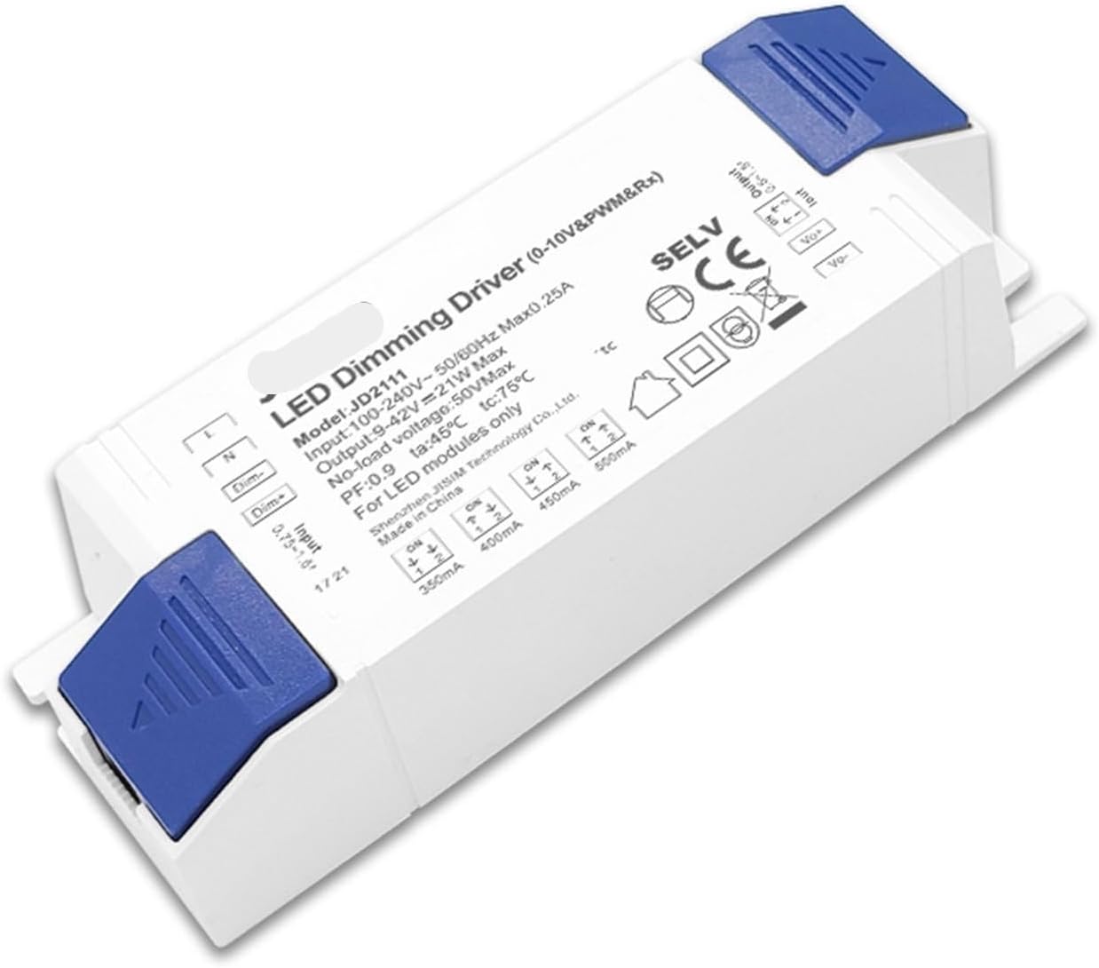 0-10V Constant Current dimming Driver 15w18w20w Potentiometer Track Light dimming Power Supply(500mA 21w)