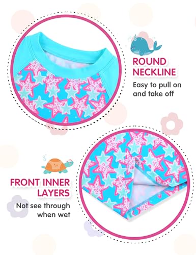 Image of Girls Rash Guard Swimsuit Two Piece Long Sleeve Bathing Suits