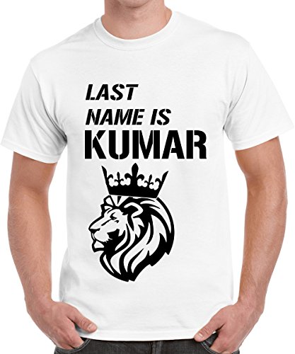 Image of Caseria Men's Cotton Printed T-Shirt -Last Name is Kumar | 100% Cotton | Half Sleeves | Regular Fit | Printed | Round Neck | Graphic T Shirt