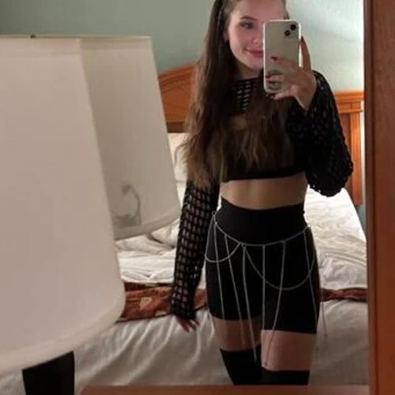 Image of Womens Crochet Shrug Y2K Hollow Out Bolero Shrug See Through Cropped Knit Sweater Top(Black,XL), X-Large