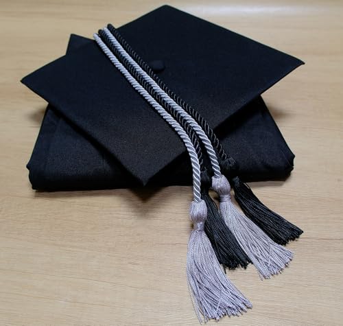Image of Double Graduation Honor Cords - Black and Silver,68 inch Long
