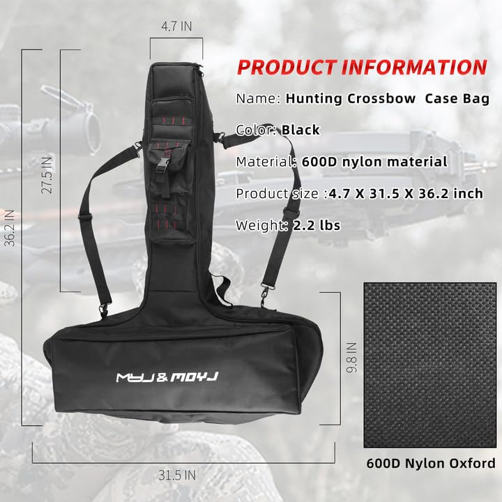 Moyujian Crossbow Box, A High-Quality And Soft Crossbow Box With Padding, A Dedicated Pocket For Sights And Multiple Accessory Pockets, And A Detachable Shoulder Strap