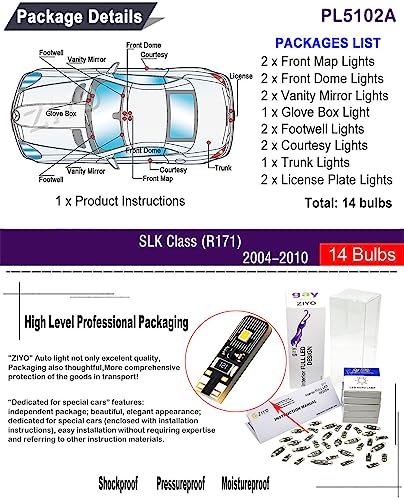 Kit de luces LED interiores para Mercedes Benz SLK R171 2004-2010 miniatura 2