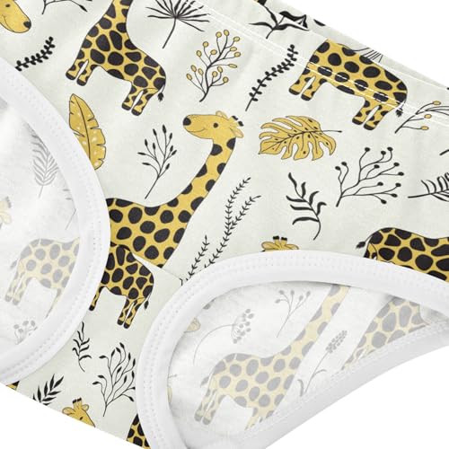 Wusikd Cartoon Giraffes Girls' Underwear Cotton Plantes Girls Briefs Soft Toddler Underwear 5T Multi4