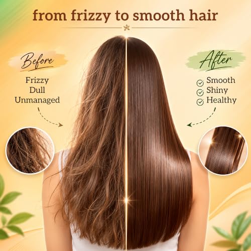 Image of inatur Argan Oil Hair Serum | Frizz Control & Deep Nourishment | Smoothens, Strengthens & Adds Shine | Lightweight, Non-Greasy Formula for Soft, Silky & Tangle-Free Hair | All Hair Types | 50ml