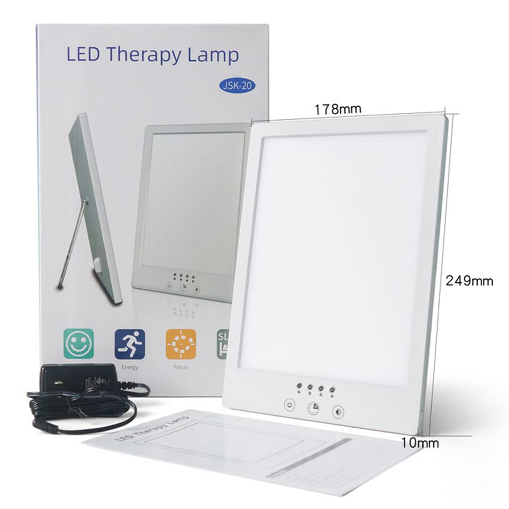 Lampe Triste, Lampe De Luminothérapie Triste 10000Lux Boîte À Lumière Triste Avec 2 Couleurs Et 4 Luminosité Réglable Avec 360° Support Rotatif Pour Accueil/Bureau,Blanc
