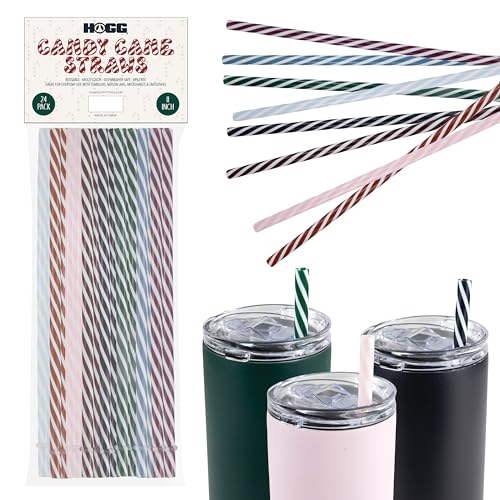 Hogg Reusable Straws - Candy Cane (24 Pack...