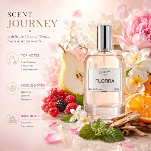 Image of Florra White Gardenia & Pear Blossom Eau De Parfum (EDP) for Women | Intense Upto 12-Hour Long Lasting Premium Luxury Fragrance | 100ML