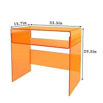 Amazon | Cutora オレンジ アクリル デスク ノートパソコン