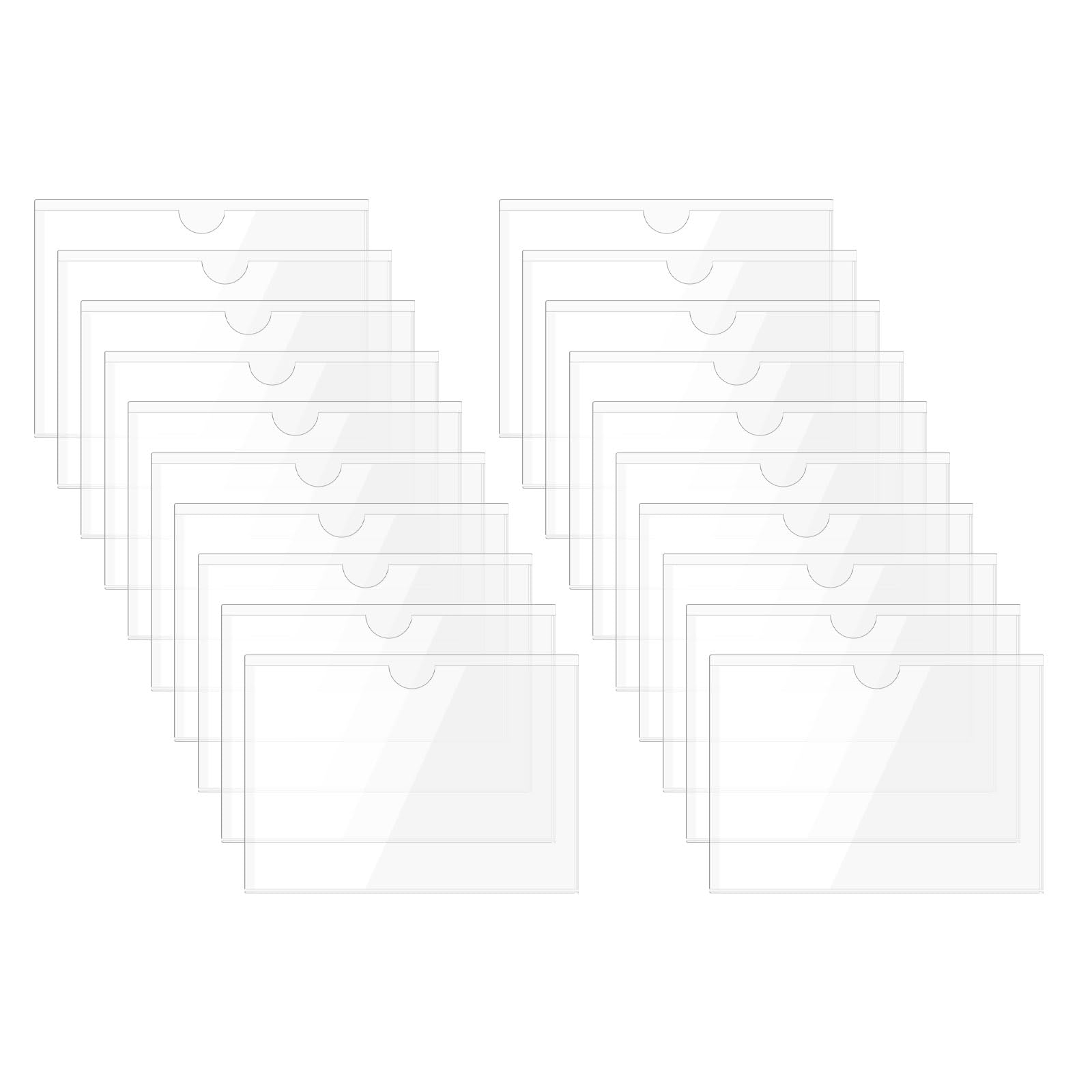 uxcell 30 Pcs Self Adhesive Index Card Pockets with Top Open for Loading, 3.2 x 4.5" PVC Clear Index Card Label Holder Photo Sleeves for Office Home