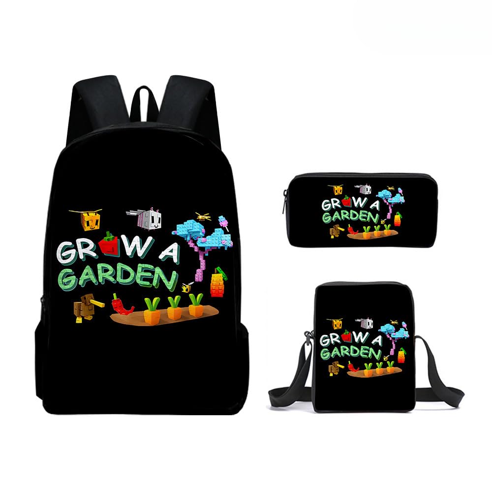 Hzsyc Unisex Kids C07 Boys Grow A Garden Casual Daypacks Kids Grow A Garden Backpack Shoulder Bag Pencil Case 3Pcs Set (,3Pcs)