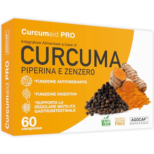 Curcuma - Integratore con Piperina e Zenzero, 60 Compresse