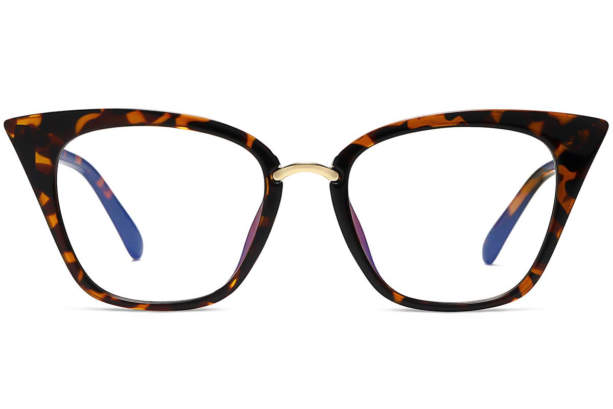 MORESHINE Cute Cateye Blue Light Blocking Glasses For Womens Fashion Computer Clear Eyeglasses Frames Anti Eye Strain