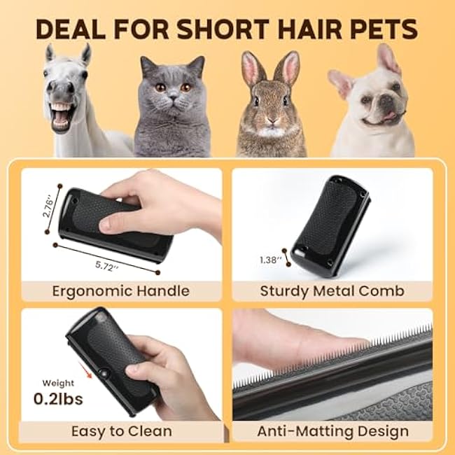 Deshedding Dog Brush & Pet Hair Remover Comb ¨C Grooming Tool for Cats, Dogs, Rabbits, Horses, Hamsters | Itching Relief & Gift for Pet Lovers-FhJz6CIB