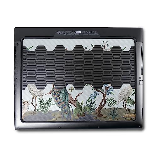 Image of MightySkins Carbon Fiber Skin Compatible with Alienware M18 R1 (2023) Full Wrap Kit - Chinoiserie Fabric | Protective, Durable Textured Carbon Fiber Finish | Easy to Apply | Made in The USA