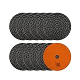 Diatool Diamant-Harz-Bond-Beton-Polierpads für Beton, 10 cm, 12 Stück Grit 100
