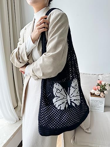Image of ENBEI Beach Bag Crochet Tote bag for Women,Aesthetic Boho Large Bag,Foldable&Lightweight,Shopping,Beach,Travel,Daily Use