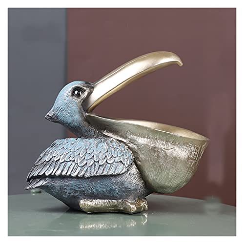 DUNAKE Bol Clé Entrée,Bol de Stockage de clé de Toucan-Statue d'oiseau pélican,Artisanat en résine,Décoration de Table pour Salon,Oiseaux Plateau De Rangement Organisateur De Stockage Bureau,Grand