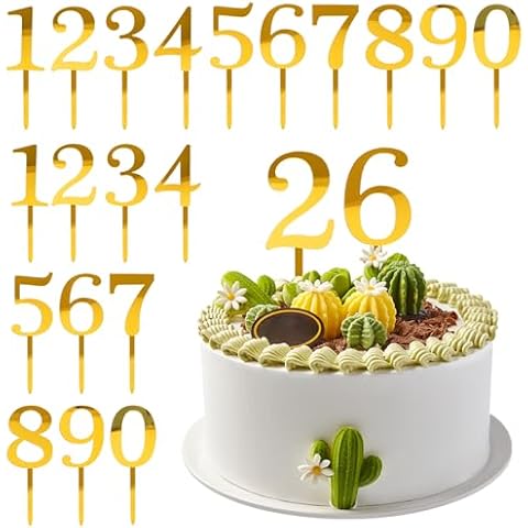 Shiny Acrylic Number Cake Toppers Set Cover