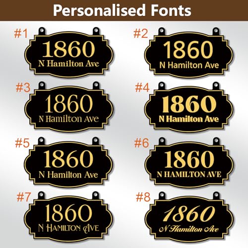 Image of Hanging Address Sign, Custom House Number Sign, Mailbox Numbers for Outside | 13 Inch Metal Address Plaques, Single or Double Sided, Super Reflective, Display Your Address and Street Name