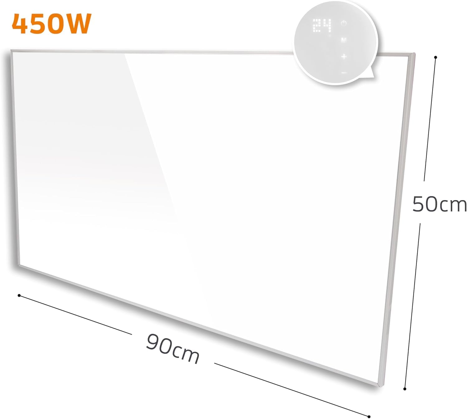 KAISER® Infrarotheizung 720W - Heizpaneel mit Standfüßen & LCD-Display - Wand- & Deckenmontage oder mobil - energiesparende Elektroheizung mit Thermostat & Fernbedienung - für Wohnzimmer, Bad & Büro