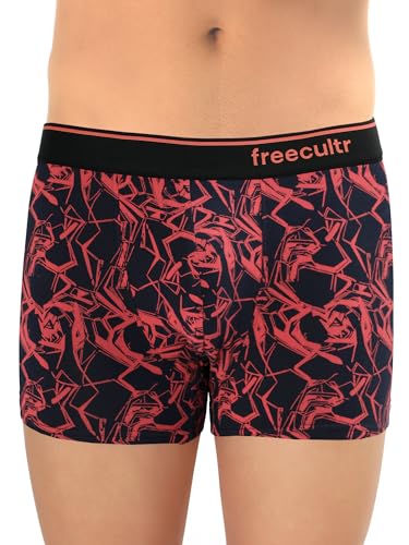 Image of Freecultr Men's Tipline Cotton Trunk Stretch Printed Trunks with Stylish Waistband | Breathable Innerwear for All-Day Comfort